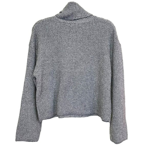 Steve Madden Gray Rhinestone Studded Knit Turtleneck Sweater Sz Small NEW - Picture 6 of 9